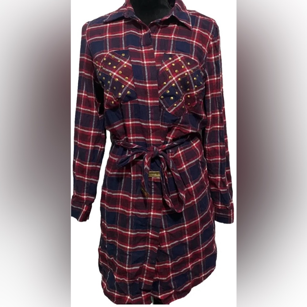 Michael Kors Red and Blue Plaid Dress